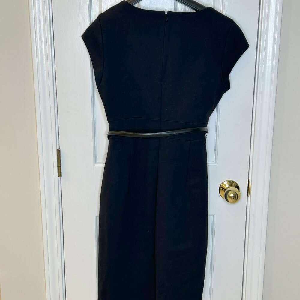 Classiques Entier Black Midi Sheath Dress with Cowl Neck